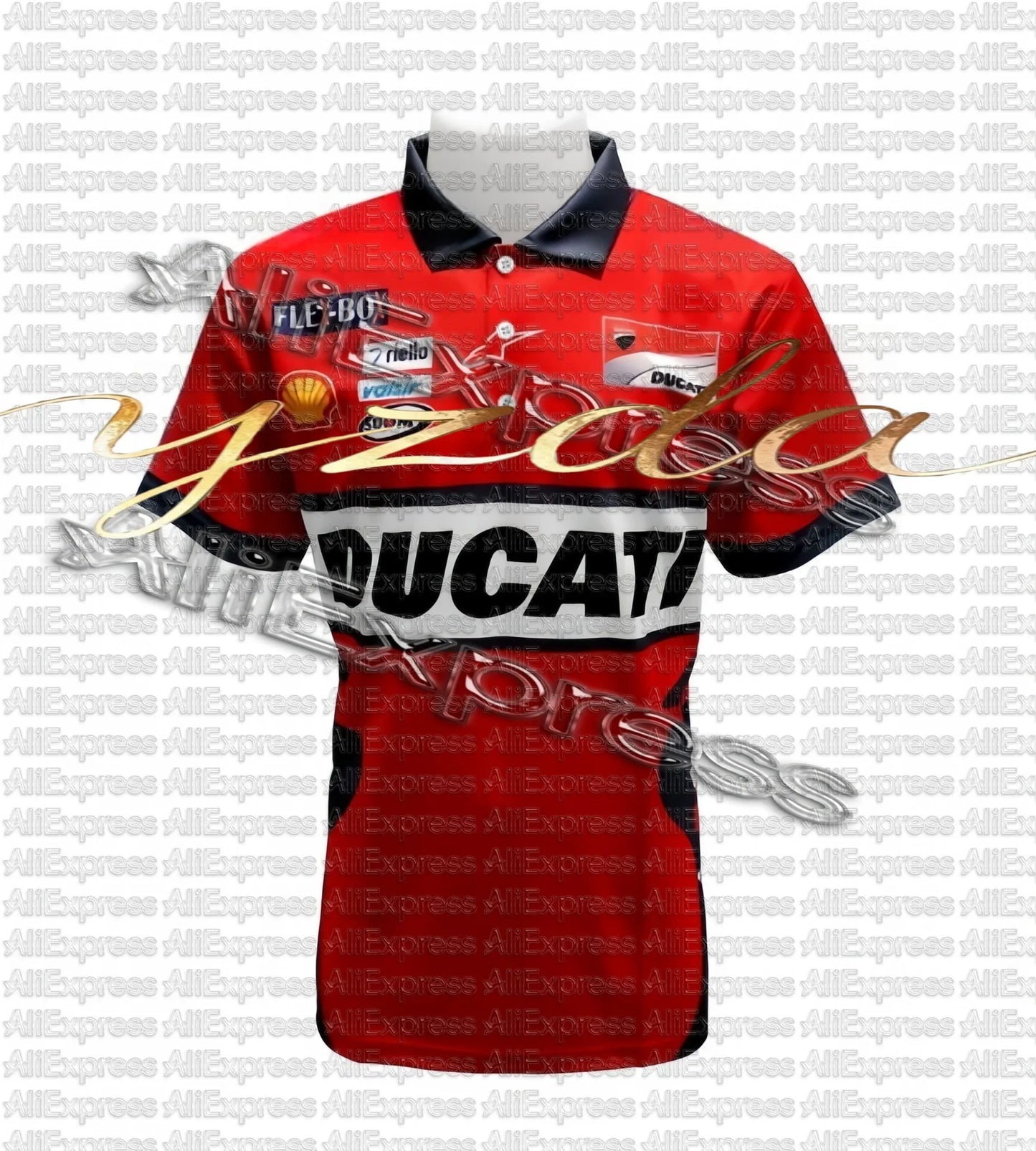 Eccstar_Suzuki_Sotogp Racing Team Polo Shirt Motorcycle Racing T-shirt Men's and Women's Outdoor Sports Leisure Speed Drying
