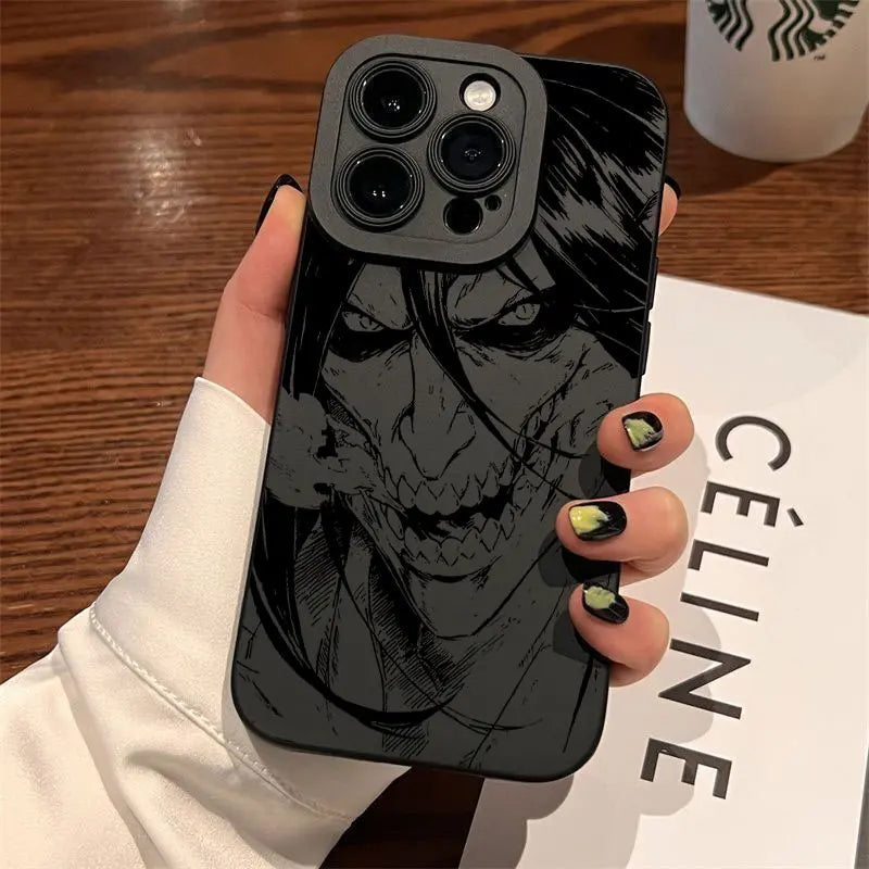 Hot Anime Attack On Titan Phone Case For iPhone 16 15 14 13 12 11 Mini Pro Max X XR XSMax 8 7 6 6S Plus Soft Silicone Back Cover