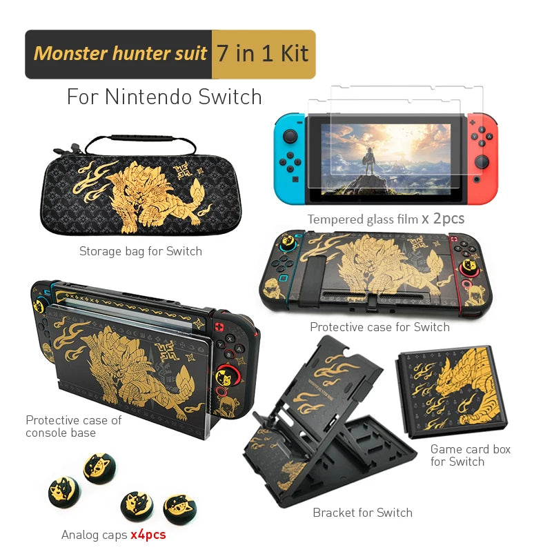 Monster Hunter Storage Bag for NS Switch OLED Carrying Case Protective Shell  for NS Switch OLED Game Accessories