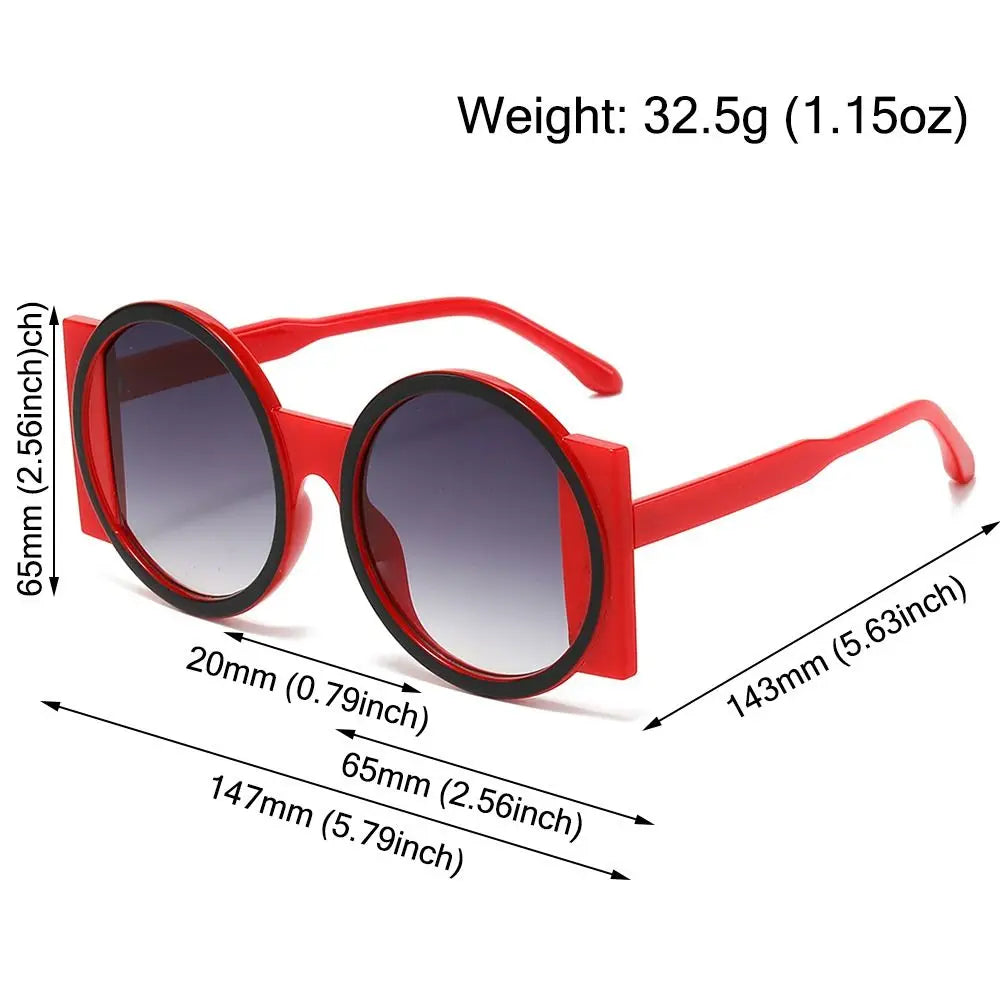 Retro Oversized Round Sunglasses UV400 Unique Gradient Sun Glasses Y2K Eyewear for Women & Men