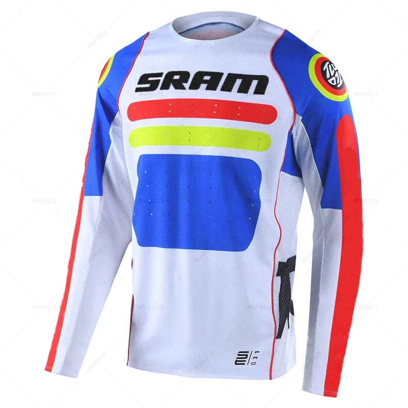 New Sram Downhill Jersey Man MTB Wear Summer Maillot Ciclismo Hombre DH MTB MX Motocross Jersey Off Road Mountain Enduro T-Shirt