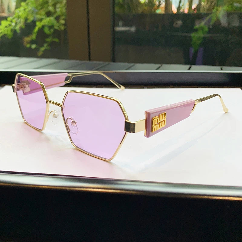 New Fashion Polygon Sunglasses Trend Personality Sunglasses Wear With Travel Glasses 98104
