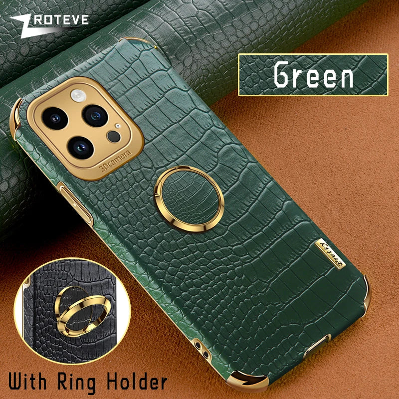 For iPhone 16 e 16e 15 14 13 12 11 Pro Max Zroteve Crocodile Leather Plating Silicone Cover For iPhone16 Plus iPhone13 Mini Case
