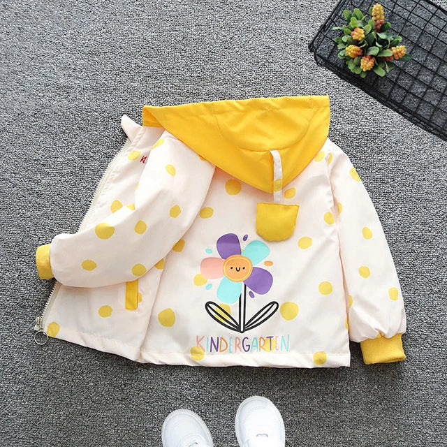 Spring Baby Girls Thin Jacket Korean Gradient Color Toddler Kids Jacket For Girls Coats Autumn Children Girls Hooded Trench Coat