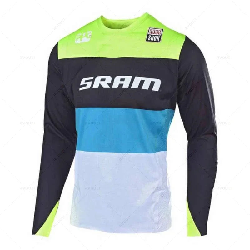 New Sram Downhill Jersey Man MTB Wear Summer Maillot Ciclismo Hombre DH MTB MX Motocross Jersey Off Road Mountain Enduro T-Shirt