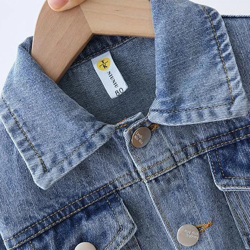 Fashion Cartoon Denim Jacket For Girls Coat Spring Autumn Childrens Outerwear Kids Casual Jackets Costume 2-7 Years