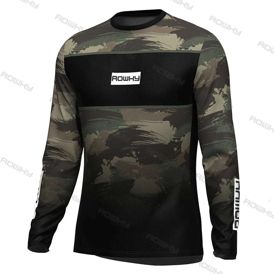 ROWKY Motorcycles Racing T-shirt Mtb Jersey Downhill Camiseta De Motocross Enduro Maillot Hombre Cycling Jersey Men Bike Shirts