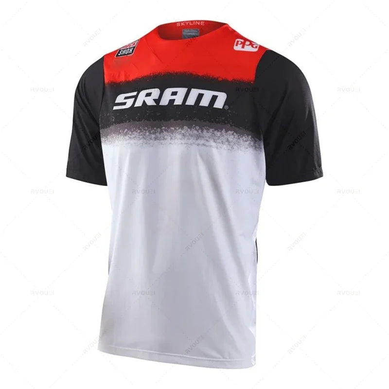 New Sram Downhill Jersey Man MTB Wear Summer Maillot Ciclismo Hombre DH MTB MX Motocross Jersey Off Road Mountain Enduro T-Shirt