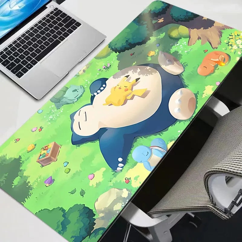 Mouse Pad P-pokemon Snorlax Large Keyboard Mousedesk Pad Non-slip Rubber Gaming Mousepad Laptop Mouse Carpet Game Table Mat