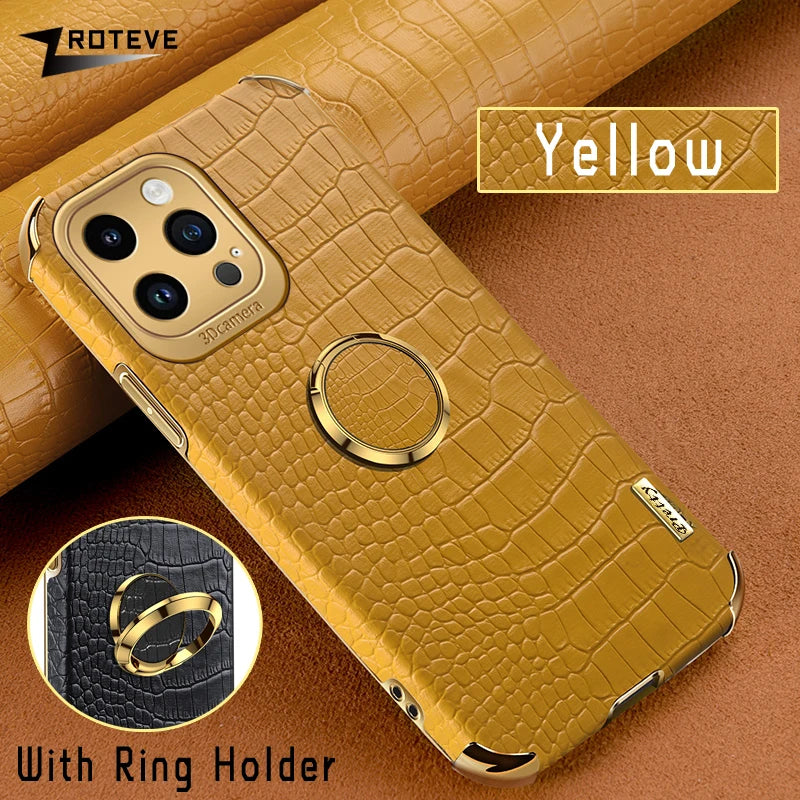 For iPhone 16 e 16e 15 14 13 12 11 Pro Max Zroteve Crocodile Leather Plating Silicone Cover For iPhone16 Plus iPhone13 Mini Case