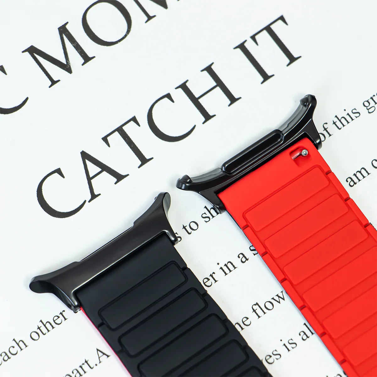 Silicone Magnetic Strap+ Adapter for Galaxy Watch 7 Ultra 47mm Loop Band Bracelet for Galaxy Watch Ultra 47MM No Gaps Quick band