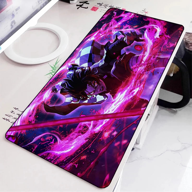 Demon Slayer Gaming Mouse Pad Rubber Mat Deskmat Keyboard Pads Cartoon Cute Mousepad Kawaii Pc Accessories Anime Mouse Mats Xxl