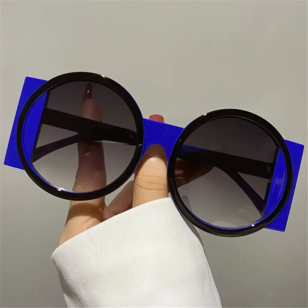 Retro Oversized Round Sunglasses UV400 Unique Gradient Sun Glasses Y2K Eyewear for Women & Men
