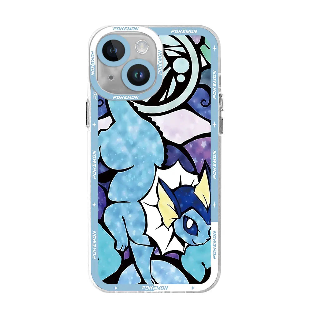 Pokemon Pikachu Eevee Color Art Case for iPhone 13 14 15 Pro Max X 8 Plus 12 Mini 7 6s 11 Pro XS SE XR Back Transparent Soft Bag