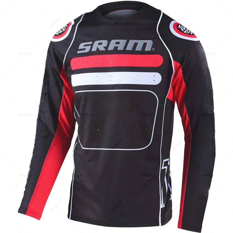 New Sram Downhill Jersey Man MTB Wear Summer Maillot Ciclismo Hombre DH MTB MX Motocross Jersey Off Road Mountain Enduro T-Shirt