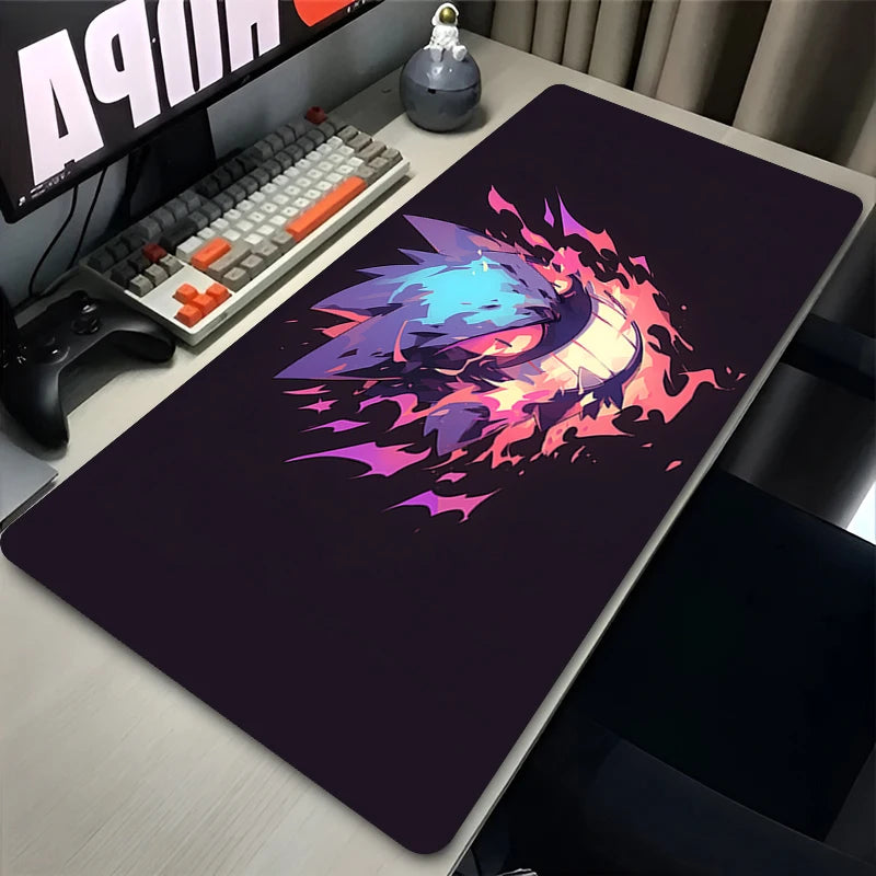 P-Pokemon Gengar Anime Mousepad Large Gaming Mouse Pad LockEdge Thickened Computer Keyboard Table Desk Mat Purple Playmat
