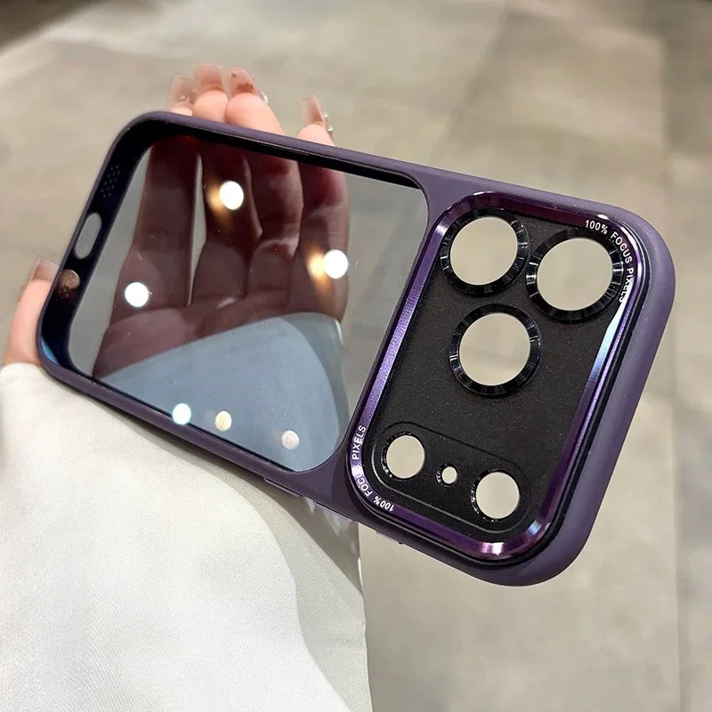 Luxury Hard Acrylic Transparent Case for iPhone 17 Air 13 14 15 16 17 Pro Max Plus 12 11 Lens Film Protection Shockproof Cover