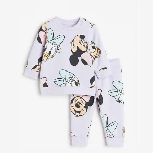 Cartoon Baby Boy Sports Suit Spring Loose And Fashionable Kids Sports Shirt Round Neck Clothing Children's Sports Pants Set