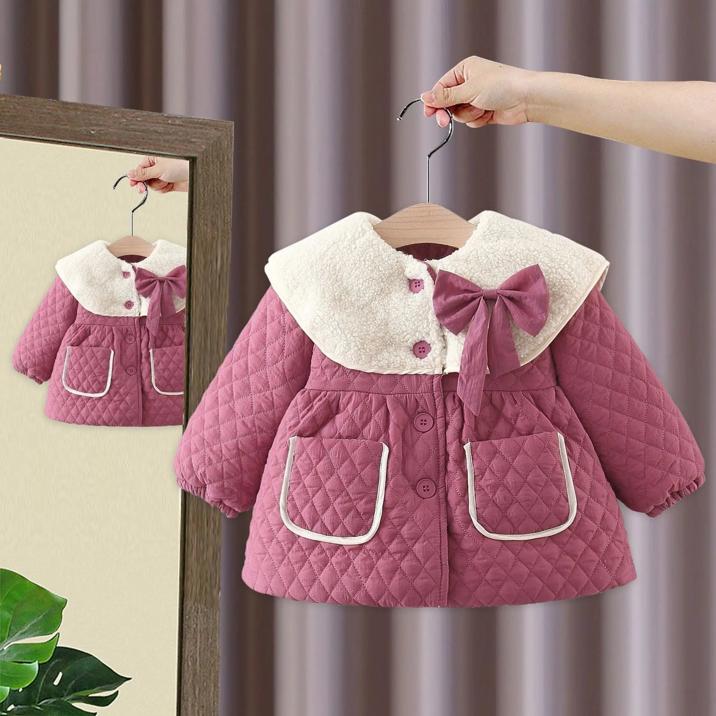 2023 Newborn baby girl clothes floral hooded cotton-padded jacket outerwear for 1 year baby birthday clothing girls outfits coat