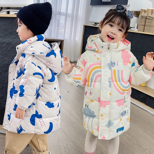 New Girls Boys Down Jacket Winter Coats Children Clothes Hooded Windbreaker Coat For Kids 2-7 Years Cotton Warm Outerwear - ST Superstore