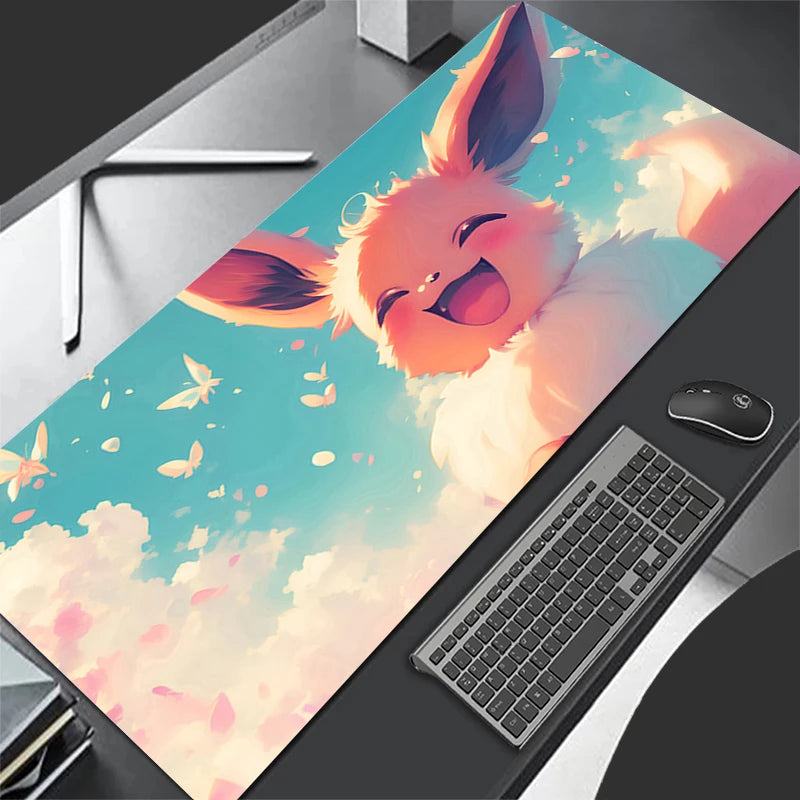 Mouse Pad Gaming Carpet Anime Keyboard Pads Rug Pokemon Eevee Mousepad Mouse Pads Laptop Extended Desk Mat for LOL Gamer Gift