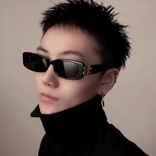 Korean Oversized Square Fashion Sunglasses for Women Sun Protection
