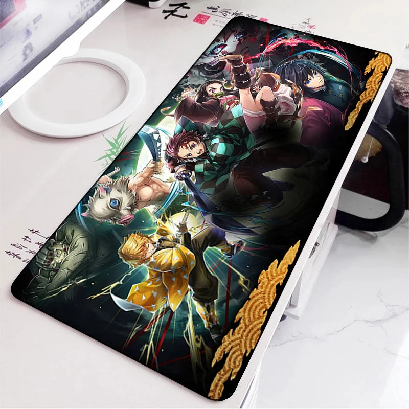 Demon Slayer Gaming Mouse Pad Rubber Mat Deskmat Keyboard Pads Cartoon Cute Mousepad Kawaii Pc Accessories Anime Mouse Mats Xxl