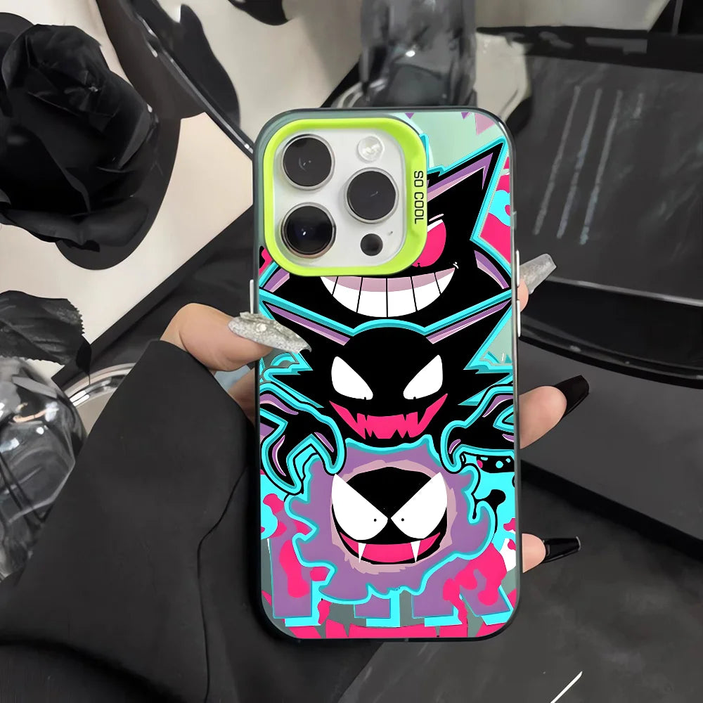 Anime Gengar Cartoon Phone Case For iPhone 16 15 14 13 12 11 Pro Max White Ultra-thin Soft Candy Abrazine Funda
