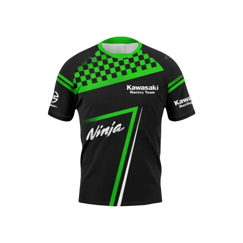 2025 New Kawasaki Motorcycle T-Shirt New Kawasaki T-Shirt Summer Riding T-Shirt Sunscreen Fast Drying Sweat Absorbing T-shirt