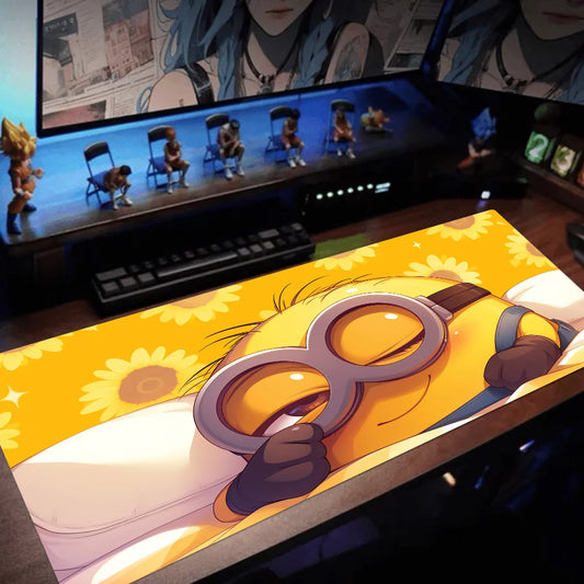Cute Funny Cartoon M-Minions Custom Skin Desktop Desk Mat Kawaii Gaming Accessories Students Writing Pad for PC Computer Table