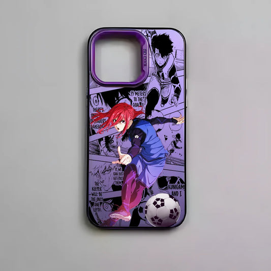 B-BLUE LOCKS H-Hyoma Chigiri Phone Case For IPhone 16 15 14 13 12 11 Pro Max Black Matte Multicolor Laser Metallic Aurora Funda