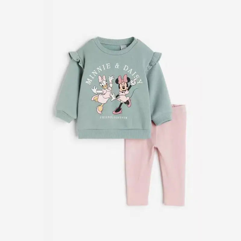 Cartoon Baby Boy Sports Suit Spring Loose And Fashionable Kids Sports Shirt Round Neck Clothing Children's Sports Pants Set