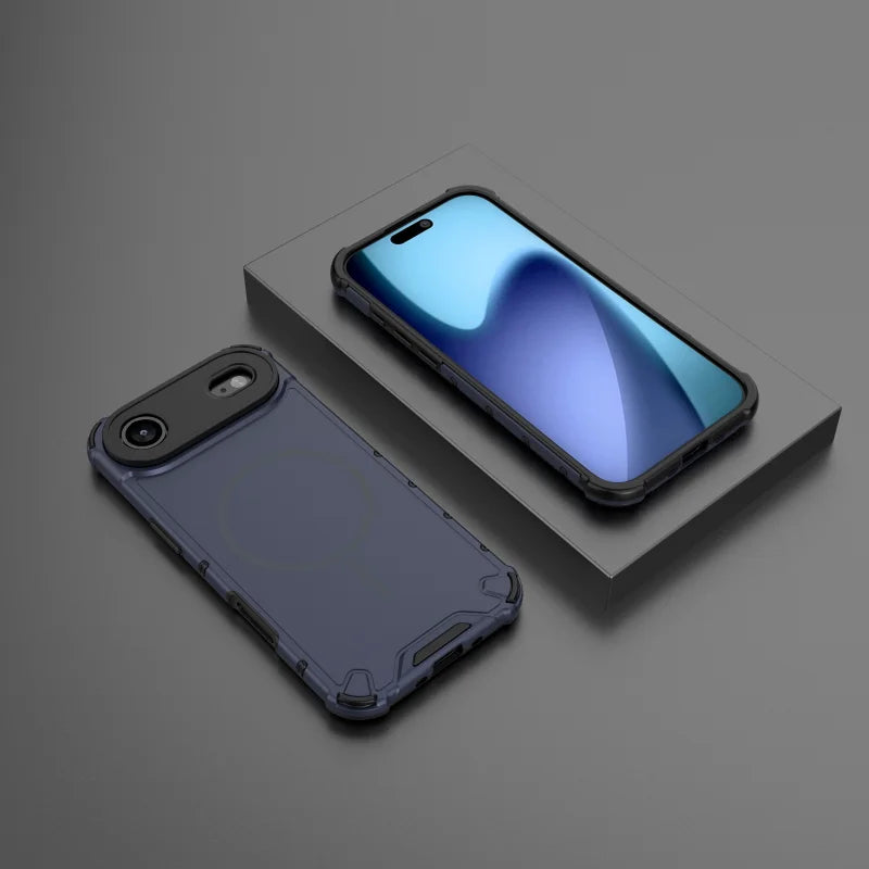 Rugged Armor For Magsafe Case For iPhone 17 Air 16 15 14 13 12 11 17 Pro Max Plus Wireless Charge Matte Bumper Shockproof Cover