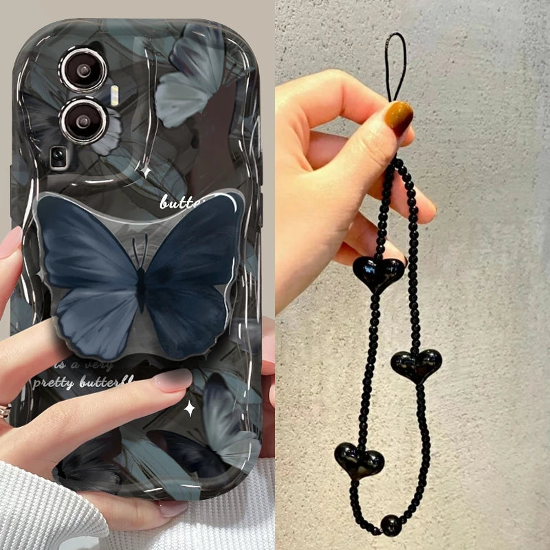 Butterfly Bracelet Chain Case For For OPPO Reno 7 4G 11 Pro 11F A60 A78 A58 A38 A18 A98 A79 A17 A16 A57 A15 A74 A96 A52 Cover