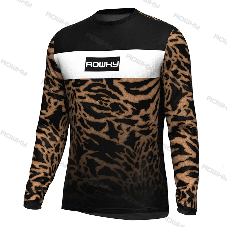 ROWKY Motorcycles Racing T-shirt Mtb Jersey Downhill Camiseta De Motocross Enduro Maillot Hombre Cycling Jersey Men Bike Shirts