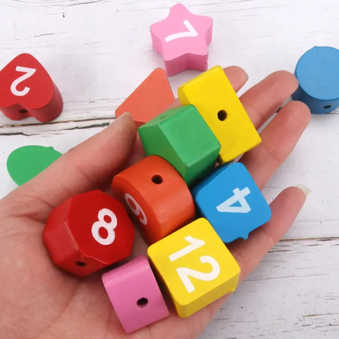 Montessori Children Clock Puzzle Cartoon Animals Tangram Cognitive Numbers Clock Early Learning Threading Assembly Toys