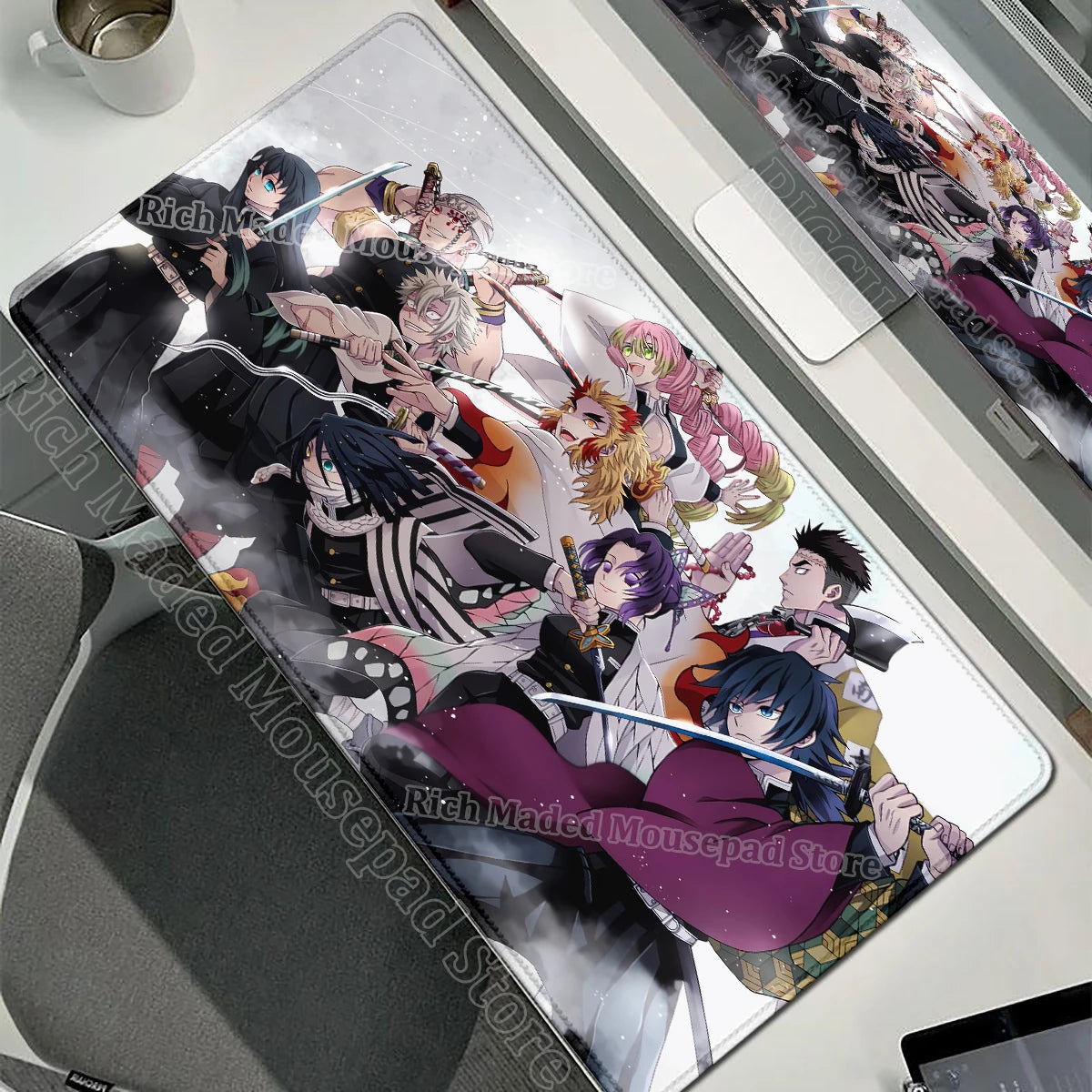 Anime Large Mouse Pad Demon Slayer Mousepad PC XXL Table Mat Office Accessories Laptop Extended Deskmat Rubber Lockedge Mousemat