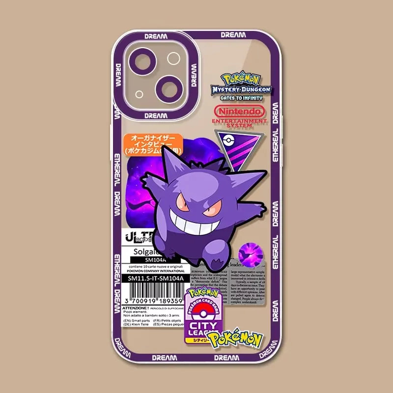 Luxury P-Pokemon Case For iPhone 16 Pro Max 15 14 Plus 13 12 11 Pro XR XS X 8 7 SE 2020 Soft Silicone Protective Clear Cover