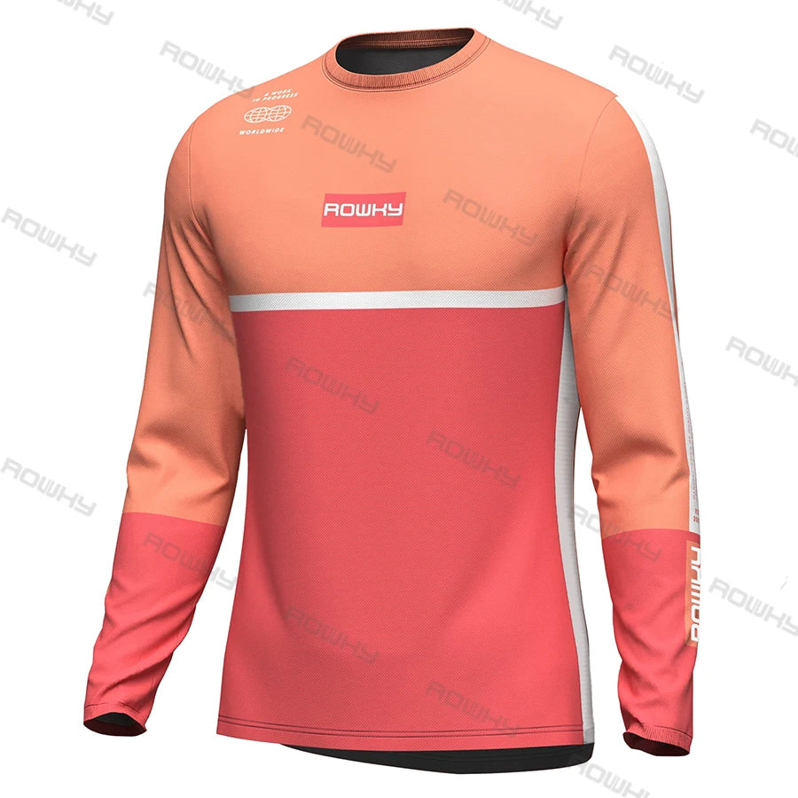 ROWKY Motorcycles Racing T-shirt Mtb Jersey Downhill Camiseta De Motocross Enduro Maillot Hombre Cycling Jersey Men Bike Shirts