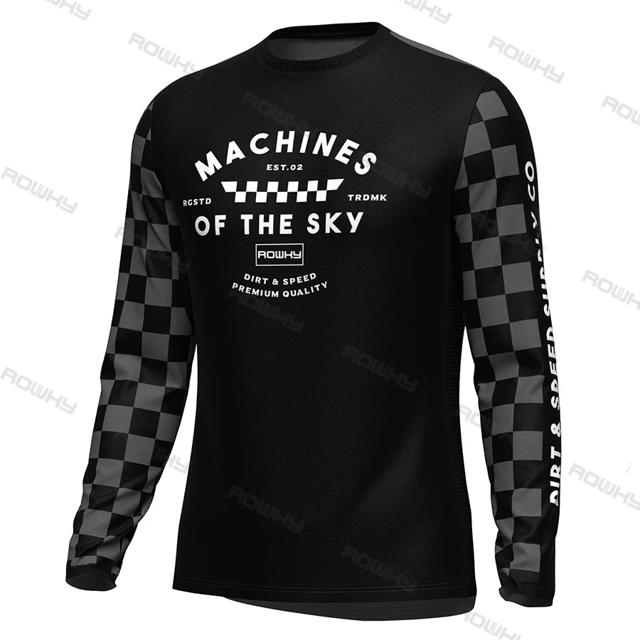 ROWKY Motorcycles Racing T-shirt Mtb Jersey Downhill Camiseta De Motocross Enduro Maillot Hombre Cycling Jersey Men Bike Shirts