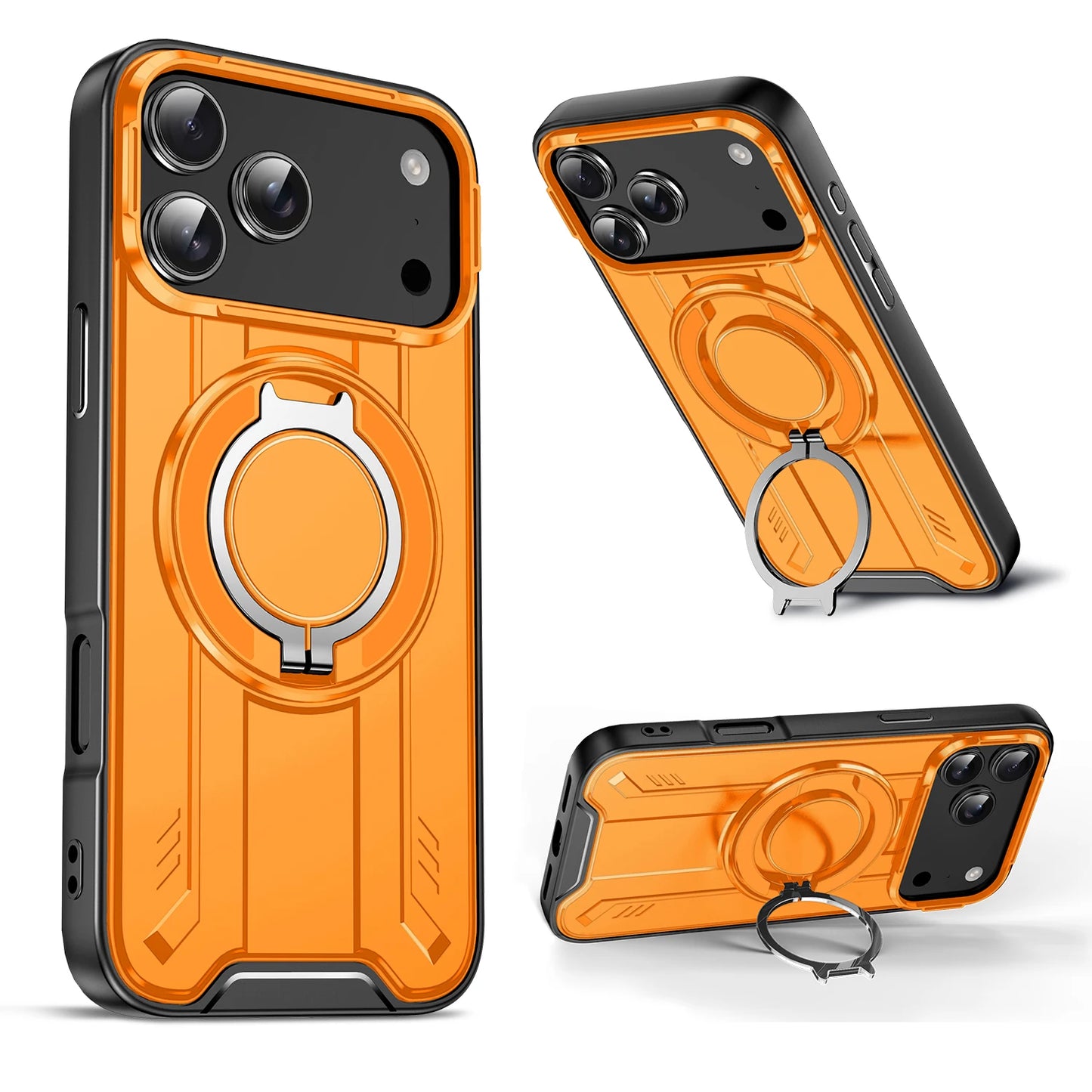 360° Rotate Stand Magnetic Phone Case for IPhone 17 Air 16e 16 15 14 13 12 11 Pro Max Plus Magsafe Wireless Charge Armor Cover