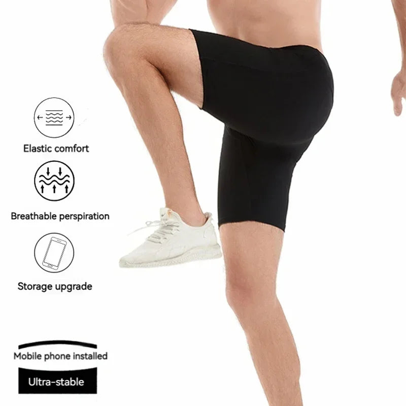 (Mul-Pockets Compression Shorts 3.0)Men Marathon Running Shorts Quick Dry Exercise Training Jogging Cycling Fitness Tight Shorts