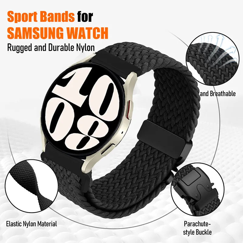 20mm 22mm Straps For Galaxy Watch 7/FE/6/5/pro/4/Classic/active 2/Gear s3 Parachute Bracelet correa Huawei watch GT 2 3 4 5 Band