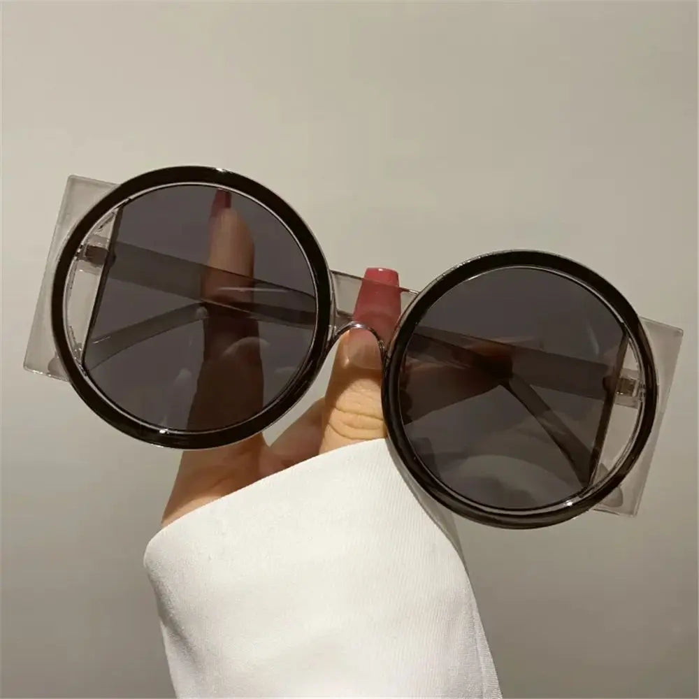 Retro Oversized Round Sunglasses UV400 Unique Gradient Sun Glasses Y2K Eyewear for Women & Men
