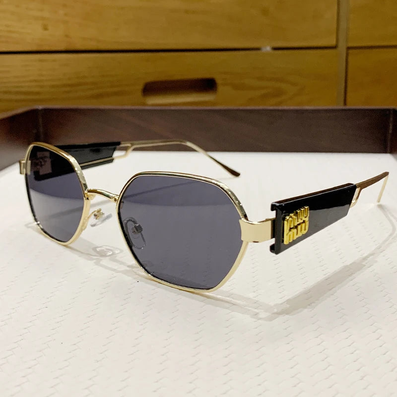 New Metal Full Frame Sunglasses Personalized Hollow Glasses Men And Women's Same Texture Sunscreen Sunglasses 98116