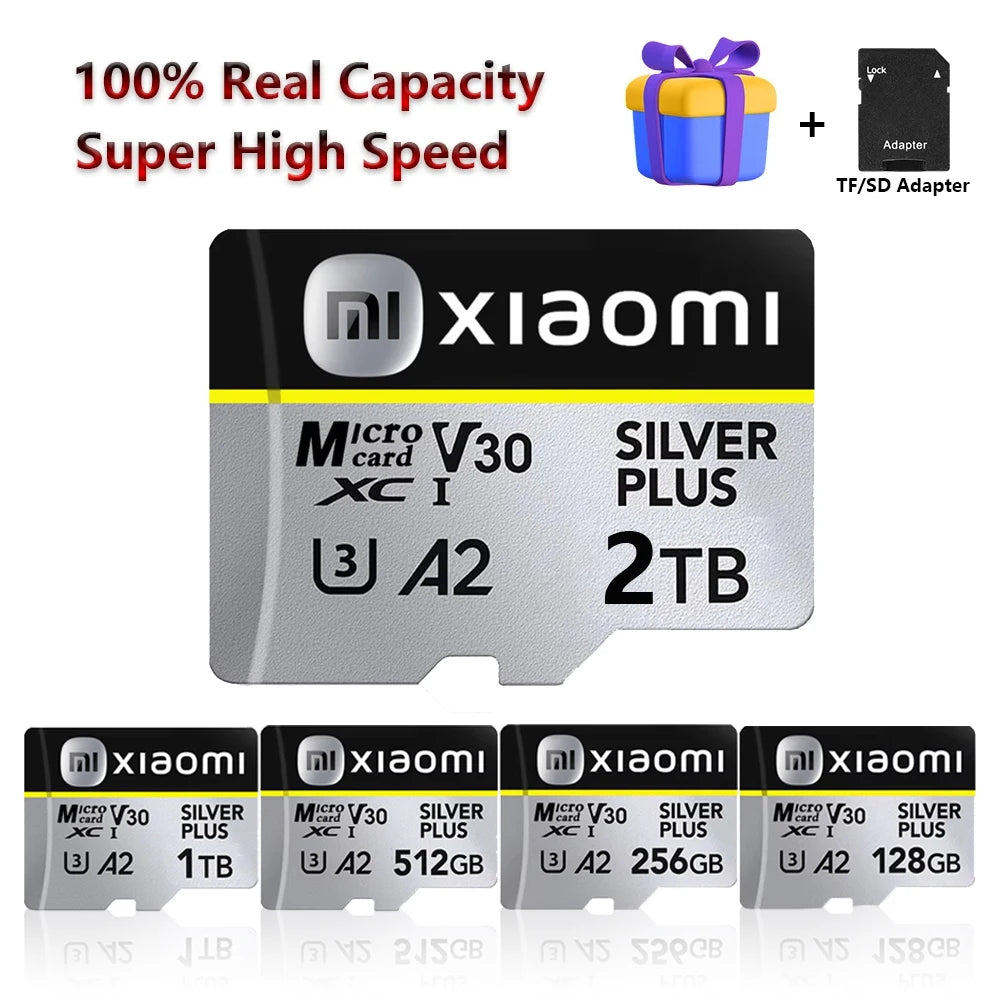 Xiaomi 2TB Memory Card SD 1TB 512GB Micro TF SD Card 128GB 256GB U3 Class 10 Full HD TF Memory Flash Card For CellPhone Computer