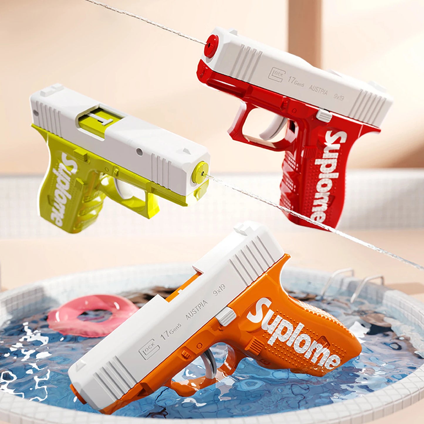 Manual water gun for children playing outdoors, water spray gun for summer outdoor water fights and water play