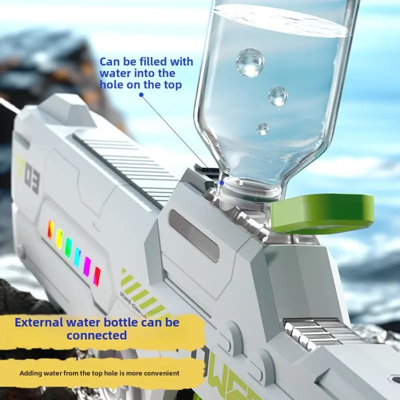 Electric Water Gun Large Capacity Squirt Gun Continuous Firing Watergun Automatic Water Absorption Pool Beach Outdoor Toy