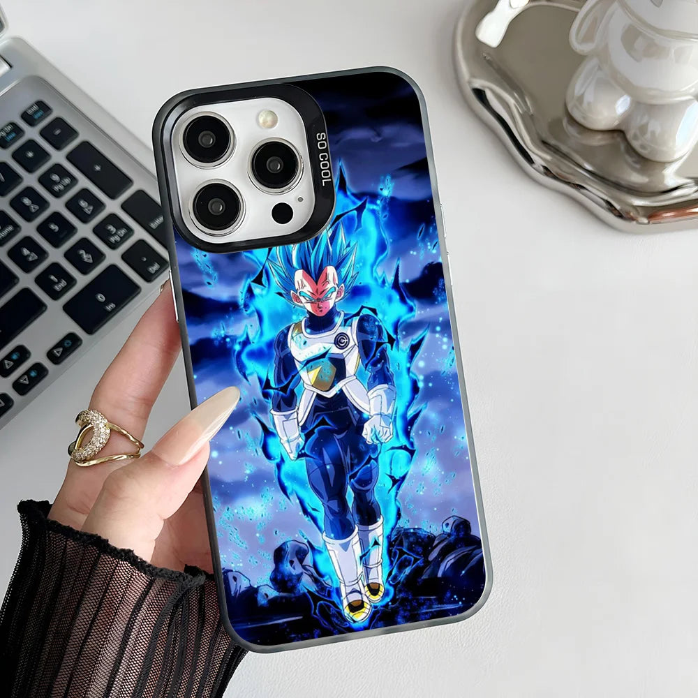 Anime V-VegetaS Phone Case IMD Color Silver Shell For IPhone 16 15 14 13 12 11 Pro Max Plus