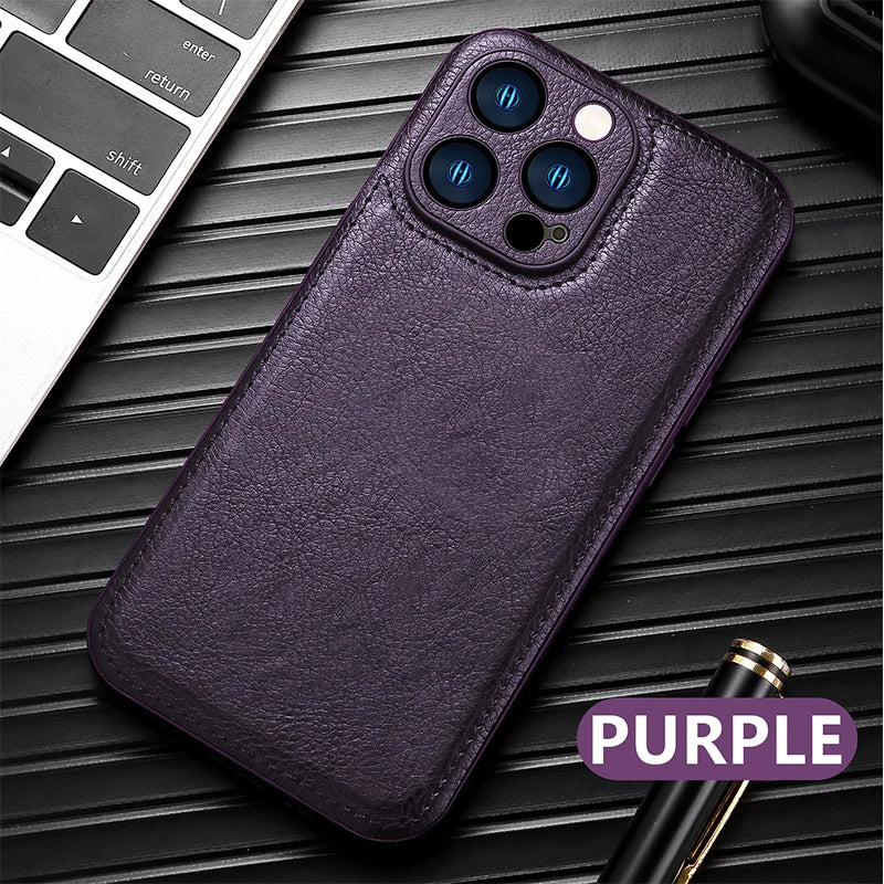 Luxury Leather Case Fashionable Phone Back Cover Quakeproof For iPhone 16 15 14 Plus 13 Pro Max 12 Pro 11 X XR XS Max 7 8 Plus